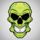 Sticker Tête de mort vert