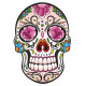 Sticker Tête de mort Fleur rose
