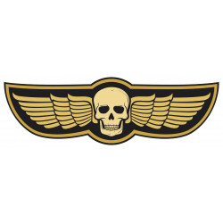 Sticker mural Tête de mort Ailes