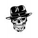 Sticker Tête de mort Chapeau