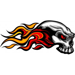 Sticker muraux tête de mort Flamme