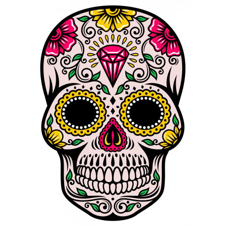 Sticker Tête de mort mexique