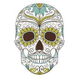Sticker Tête de mort Pastel vert