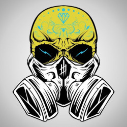 Sticker mural Tête de mort Masque vert