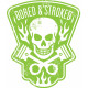 Sticker Tête de mort Piston moto vert