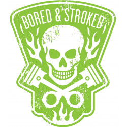 Sticker Tête de mort Piston moto vert