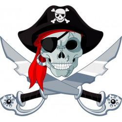 Autocollant Tête de mort Pirate