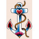 Sticker Tête de mort Ancre bateau