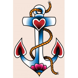 Sticker Tête de mort Ancre bateau