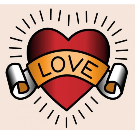 Sticker Tête de mort Coeur