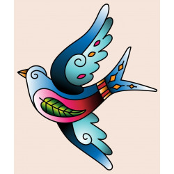 Sticker Tête de mort Oiseau