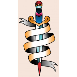 Sticker Tête de mort Couteau