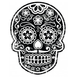 Sticker Tête de mort Noir et blanc