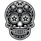 Sticker Tête de mort Noir et blanc vintage