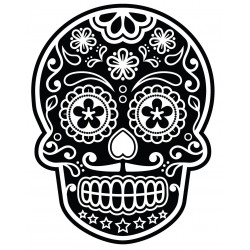 Sticker Tête de mort Noir et blanc vintage