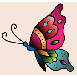 Sticker muraux Tête de mort Papillon