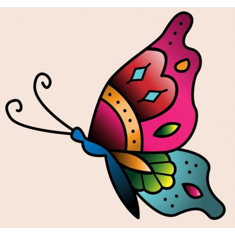 Sticker muraux Tête de mort Papillon