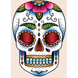 Autocollant mural Tête de mort Bleu ciel