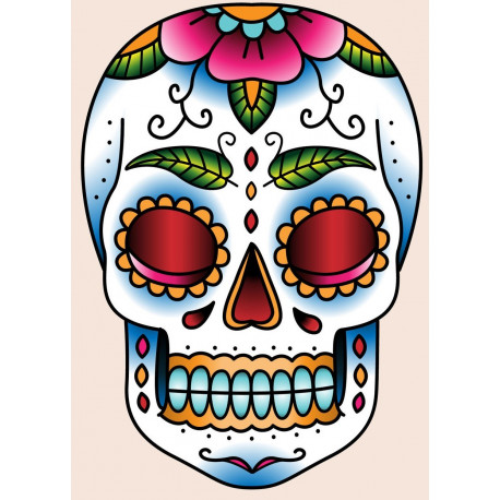 Autocollant mural Tête de mort Bleu ciel