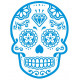 Sticker Tête de mort Bleu ciel