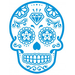Sticker Tête de mort Bleu ciel