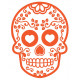 Sticker Tête de mort Orange coeur