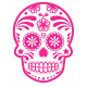 Sticker Tête de mort Rose fleur