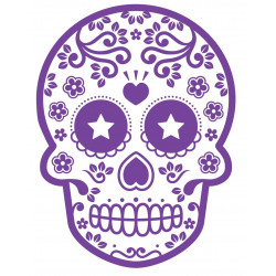 Sticker mural Tête de mort violet étoile