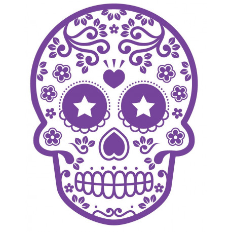 Sticker mural Tête de mort violet étoile