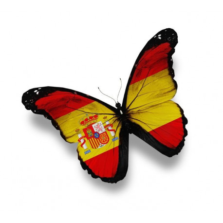 Sticker Espagne Papillon drapeau