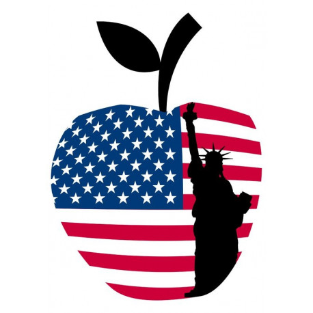 Sticker Etats Unis Panneaux Planche