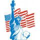 Sticker Etats Unis Statue liberté