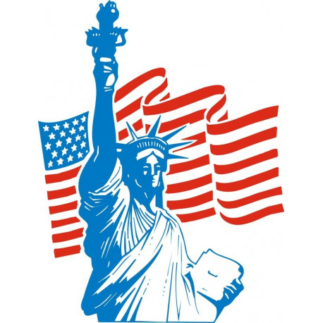 Sticker Etats Unis Statue liberté
