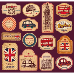 Sticker Londres planche badges