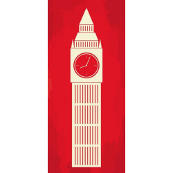 Sticker Londres Big Ben rouge