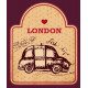 Sticker Londres chapeau vintage - pré-découpé