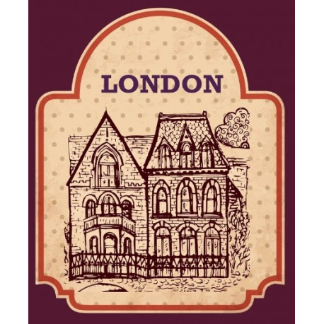 Sticker Londres taxi vintage - pré-découpé