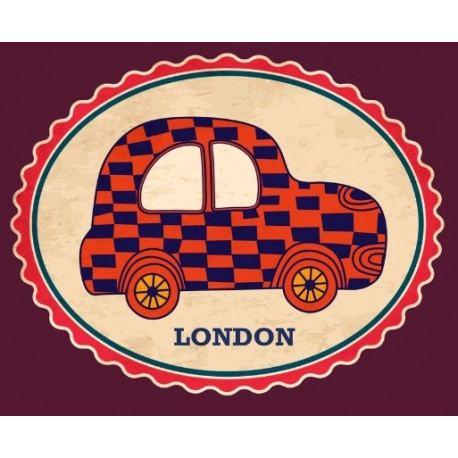 Sticker Londres vintage - pré-découpé