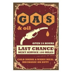 Sticker plaque rétro auto batterie