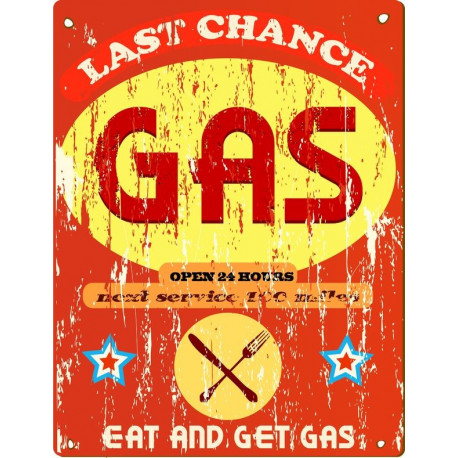 Sticker plaque rétro gaz damier