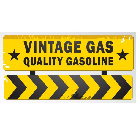 Sticker plaque rétro gas
