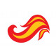 Sticker Flamme rouge et jaune