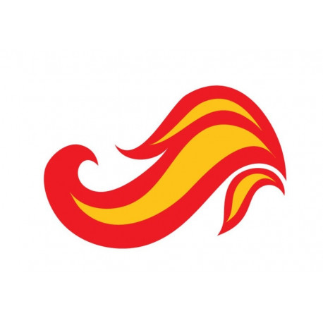 Sticker Flamme rouge et jaune