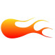 Sticker Flamme rouge et jaune