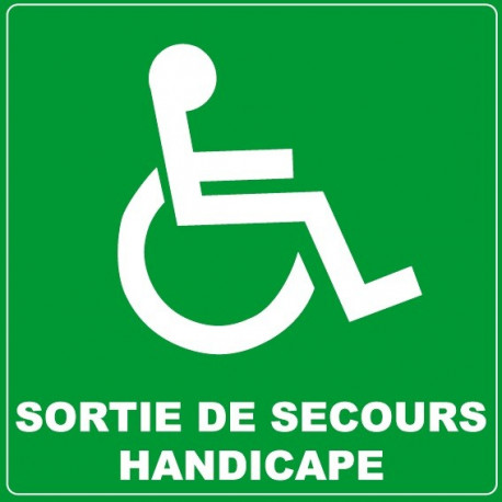 Sticker sortie de secours handicapé - gauche