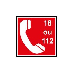 Sticker incendie - téléphone pompier 112 - 18