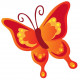 Autocollant Papillon orange et rouge