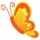 Sticker Papillon orange en vol