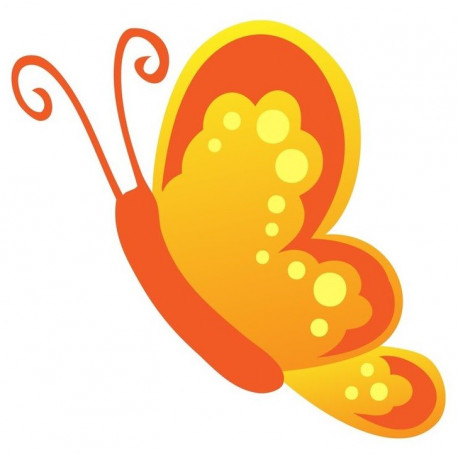 Sticker Papillon orange en vol