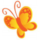 Autocollant Papillon orange en vol